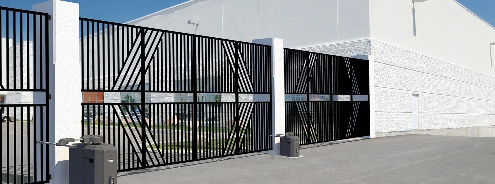 Automated security gates at a commercial property